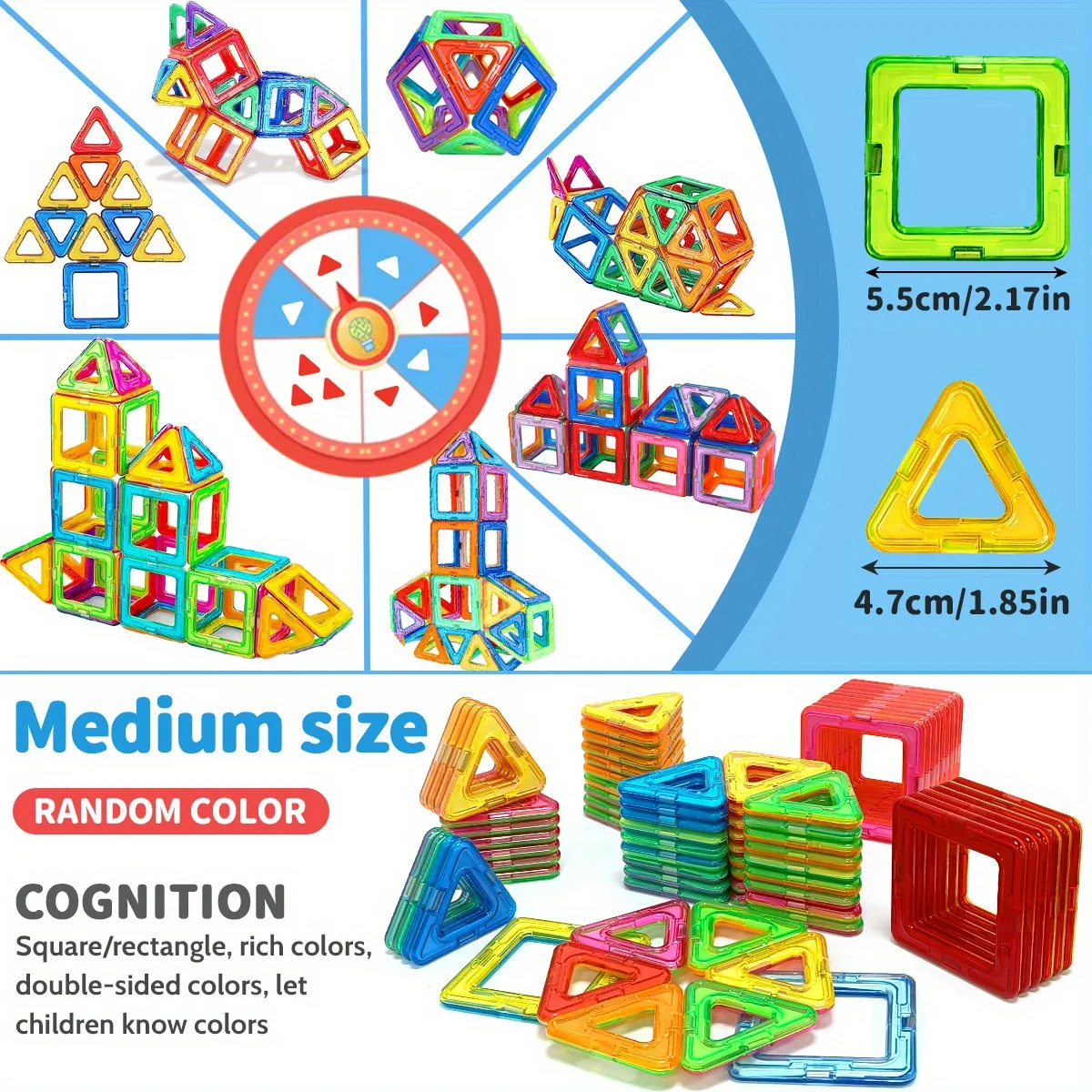 Juguetes de construcción de bloques magnéticos, mejoran la creatividad, capacidad práctica, diseño de construcción DIY, juguete cerebral práctico, los mejores regalos para niños y niñas