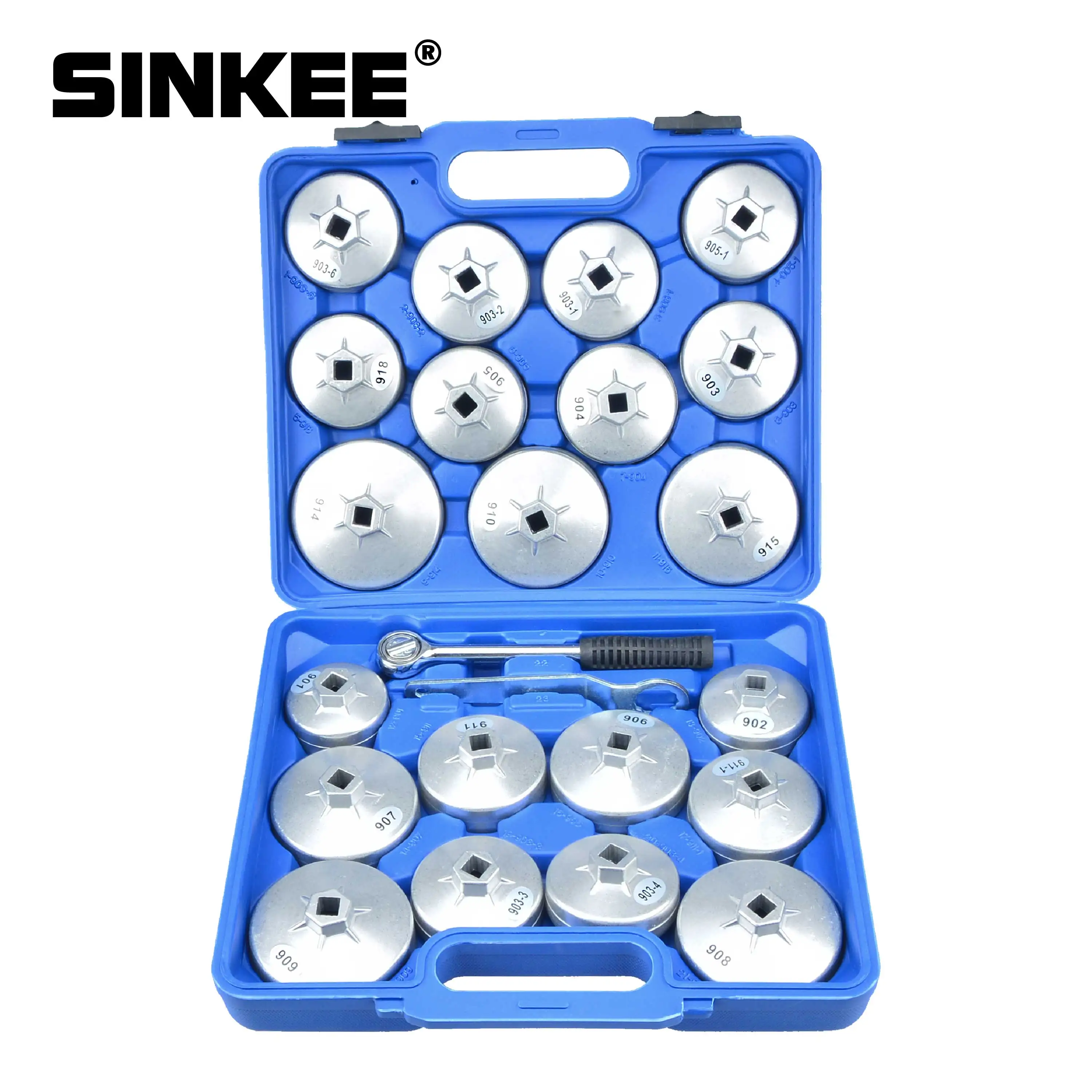 23pcs Oil Filter Wrench 901-915 Cup Filter Socket Professional Aluminum Bearing Extractor Removal Tool Sleeve Spanner