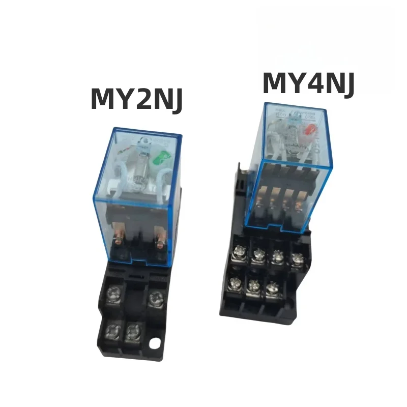 5A MY2NJ MY4NJ Relay Coil General DPDT Micro Mini Electromagnetic Relay Switch with Socket Base LED AC 110V 220V DC 12V 24V