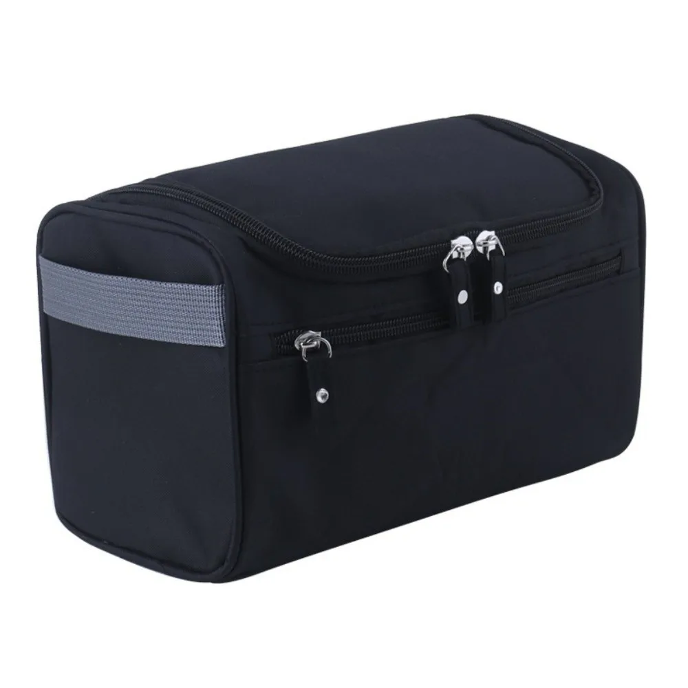 Large Capacity Travel Toiletry Bag Nylon Hook Wall Mounted Portable Cosmetic Bag Solid Color Multi-functional Bath Organizer Bag