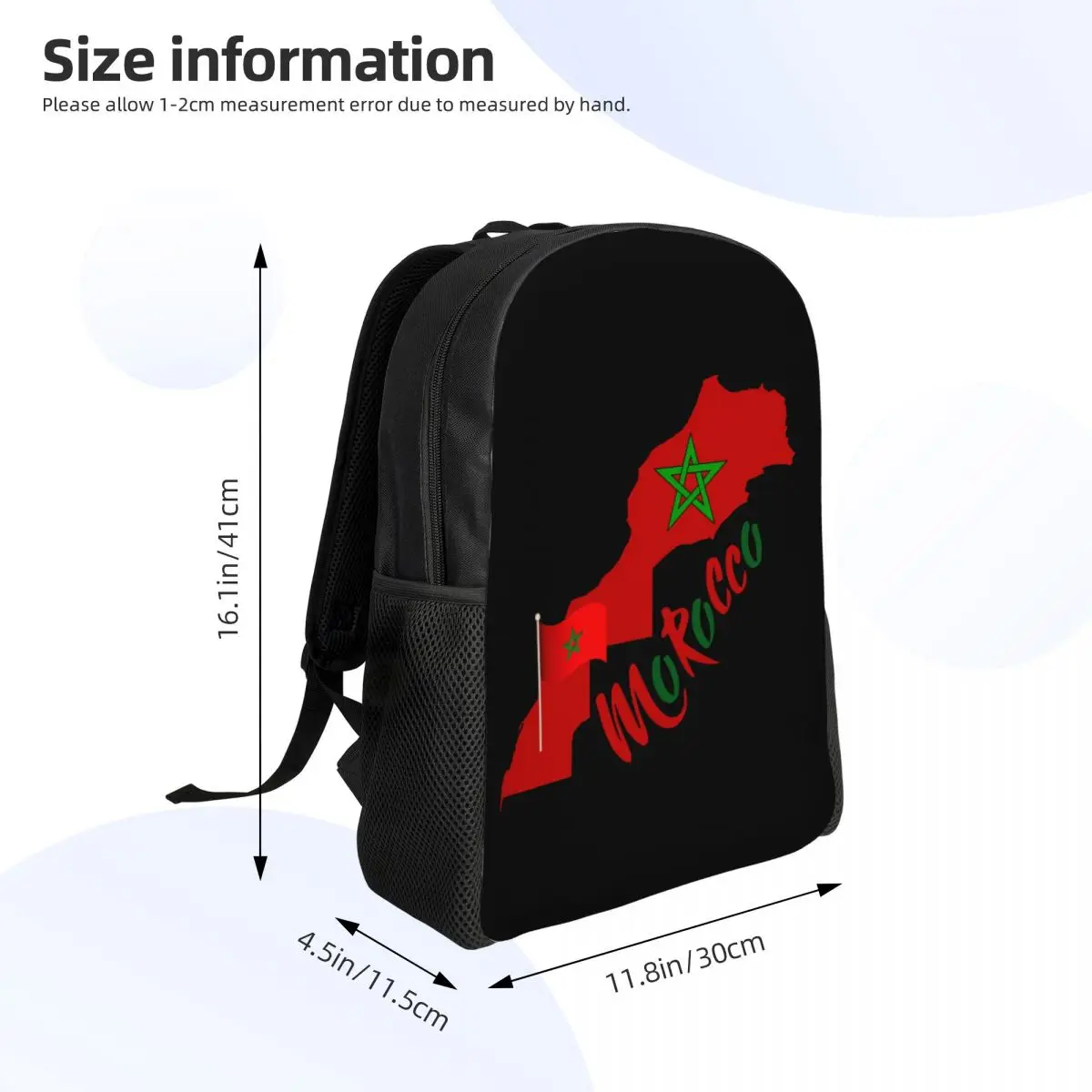 Custom Ara Is Moroccan Morocco Flag Travel Backpack Women Men School Computer Bookbag College Student Daypack Bags