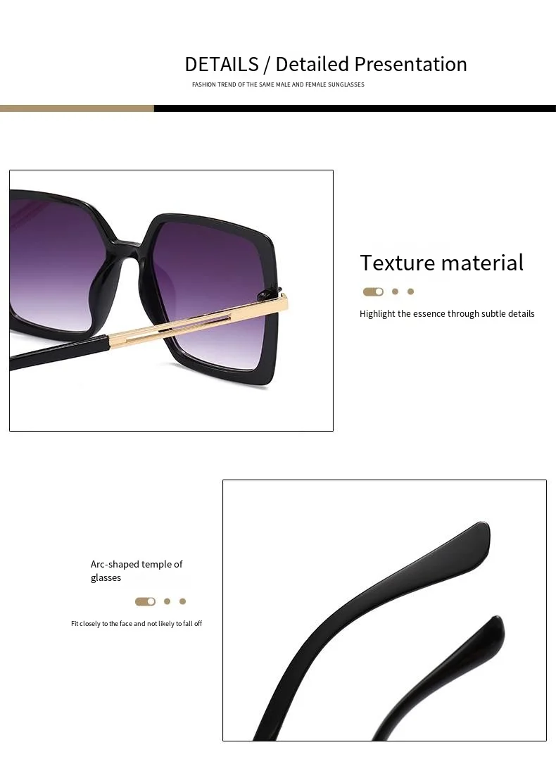 Neue klassische Retro-Sonnenbrille mit quadratischem Rahmen, stilvoll und schlankmachend, UV-schützende Damen-Sonnenbrille 4271 – Detail 16