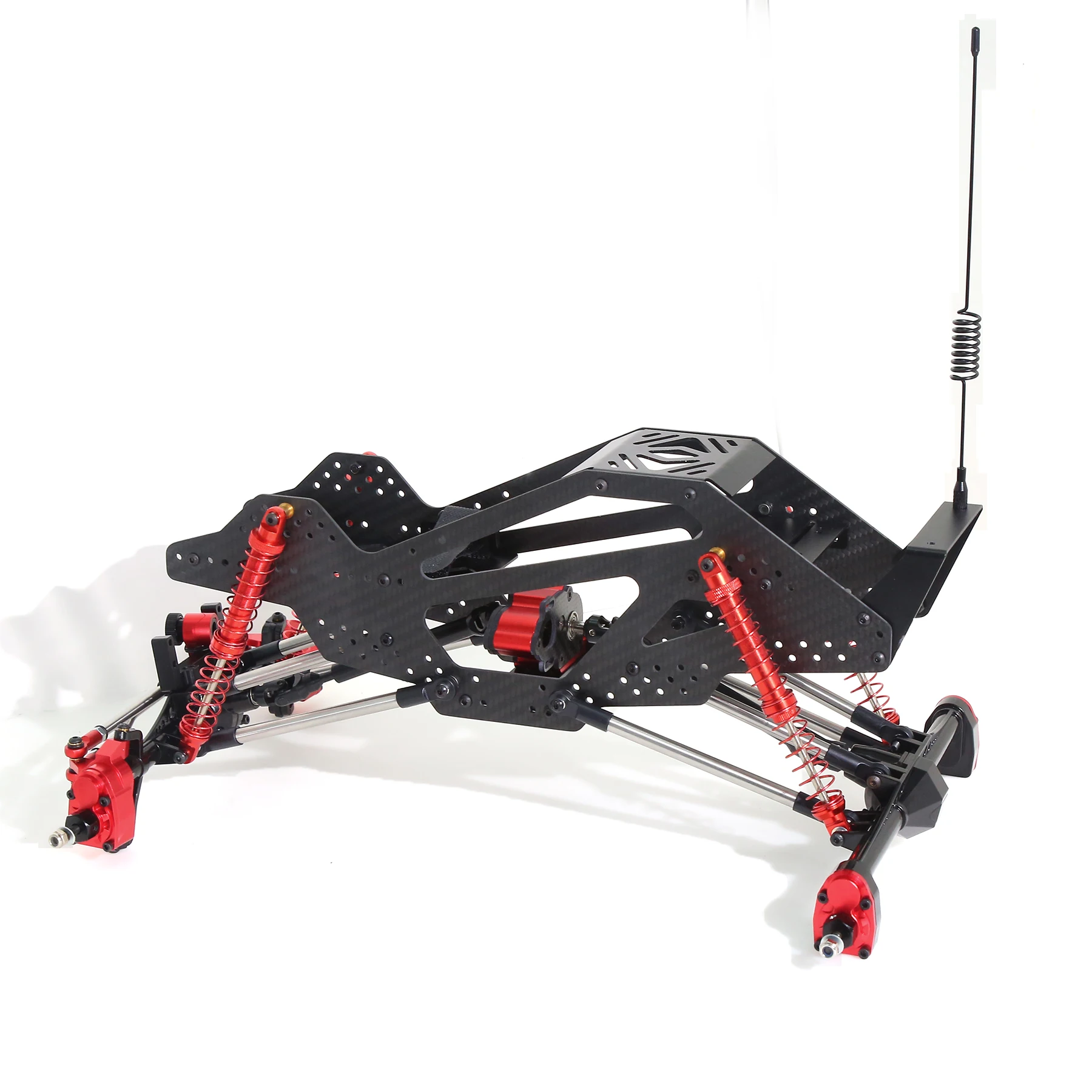 سيارة تسلق محاكاة محورية 1/10 مع تعديل تسلق قوي، إطار تسلق قفص خفيف الوزن من ألياف الكربون #4