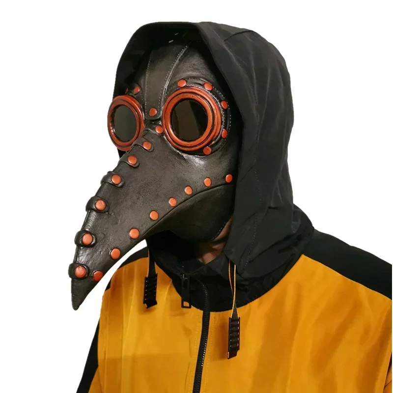 قناع طيور طبيب هالوين الطاعون ، منقار طويل الأنف تأثيري ، إكسسوارات زي اللاتكس المخيف من ستيمبنك ، مبارزات الحفلات