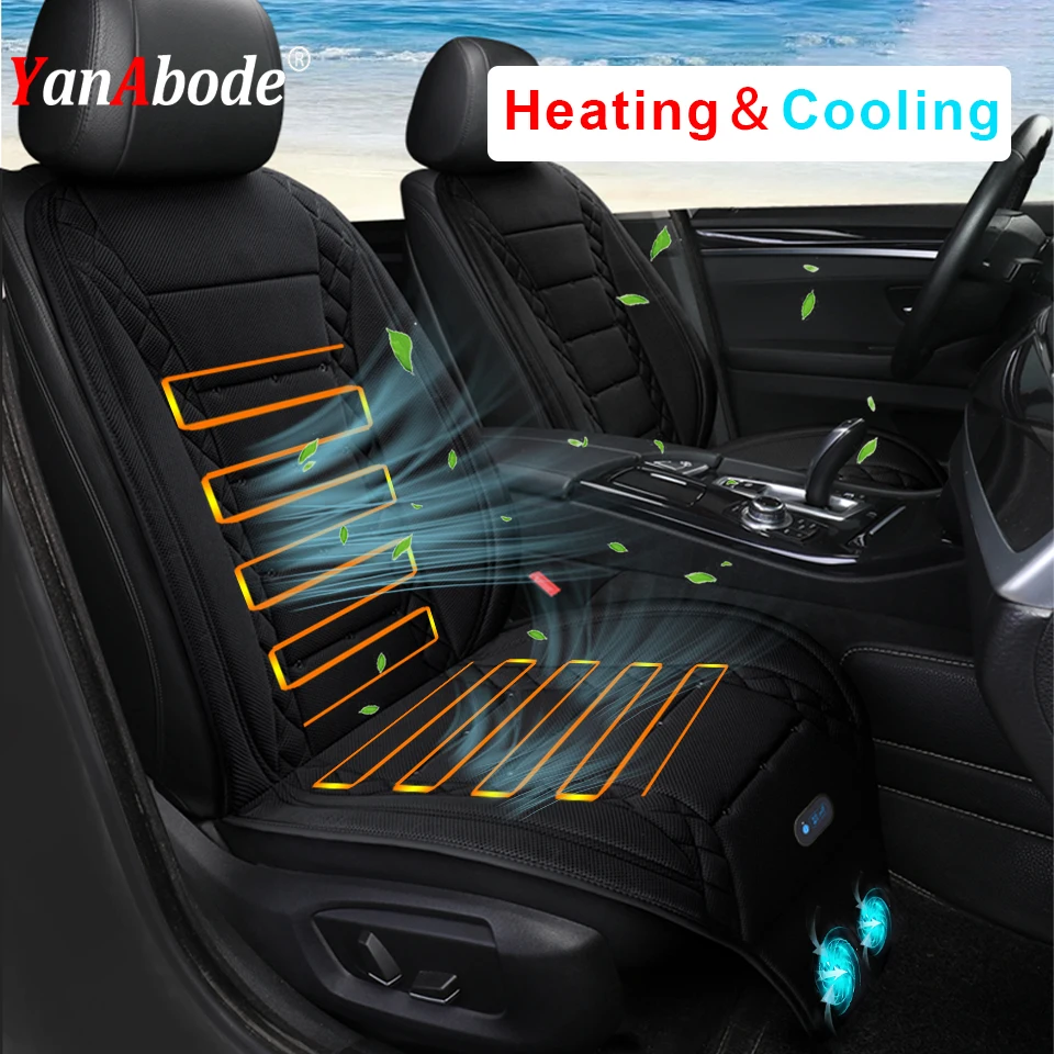 

12V Heated Cooling Car Seat Cover Universal 2 In 1 Heating Blowing Seat Cushion Winter Heating Keep Warm Summer Fast Ventilation