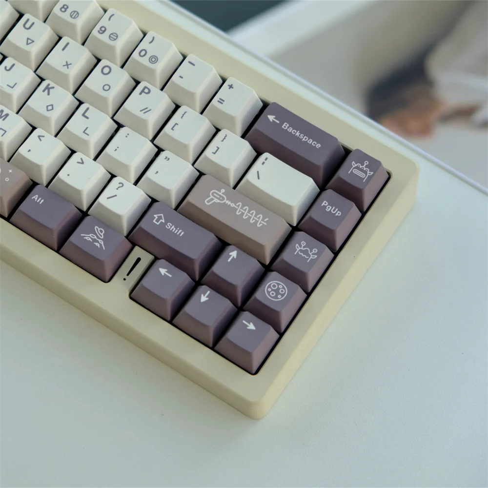 129 مفتاح Moonstar أغطية مفاتيح الكرز الشخصي صبغ التسامي البني الأزرق PBT Keycap للوحة المفاتيح الميكانيكية MX 61 68 75 87 96 980 108 #2