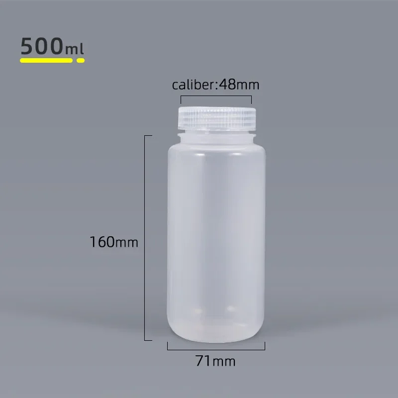 500ML Empty Plastic Bottle with Lid Wide Mouth Storage Container Laboratory liquid Reagent Refillable bottle Food Grade