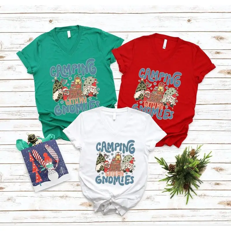 

Camping With My Gnomies Christmas T Shirt Crew Camp Gnome SweaT s