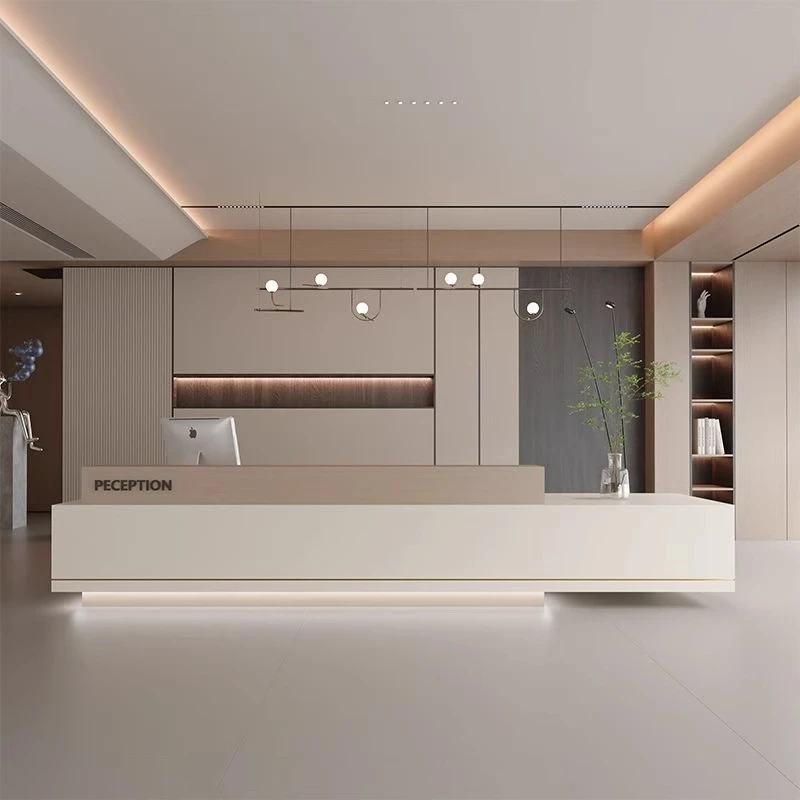 Light Luxury Modern reception counter Company Hotel High-end Lobby Reception Desk Sales Department Shops empfangstheke furniture