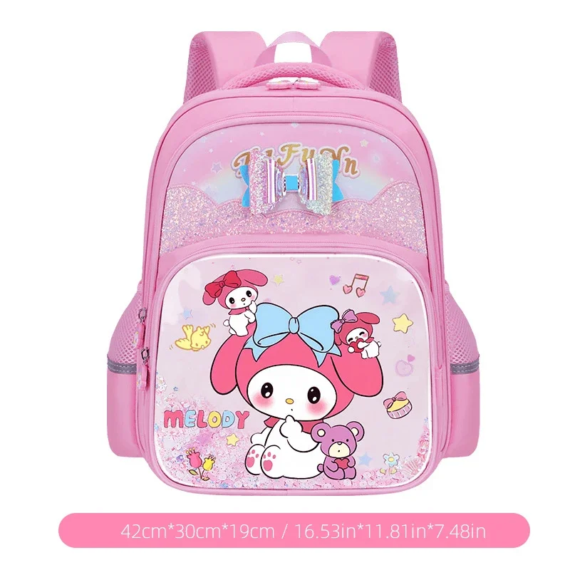 Sanrio Kuromi Mymelody Waterproof Backpack, Cute Cartoon Large Capacity School Bag, Fashionable Casual Daypack, Multiple Pockets