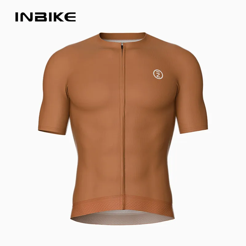 

Футболка INBIKE мужская с коротким рукавом, профессиональная веломайка, Облегающая рубашка на молнии, с карманами, Джерси для горного велосипеда, летняя одежда