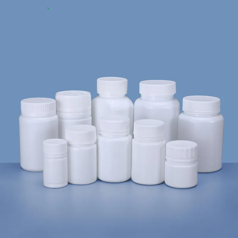 20PCS Empty 100ML White Plastic Bottle with Screw Cap Food Grade HDPE For Medicine Pill Capsule Vitamin