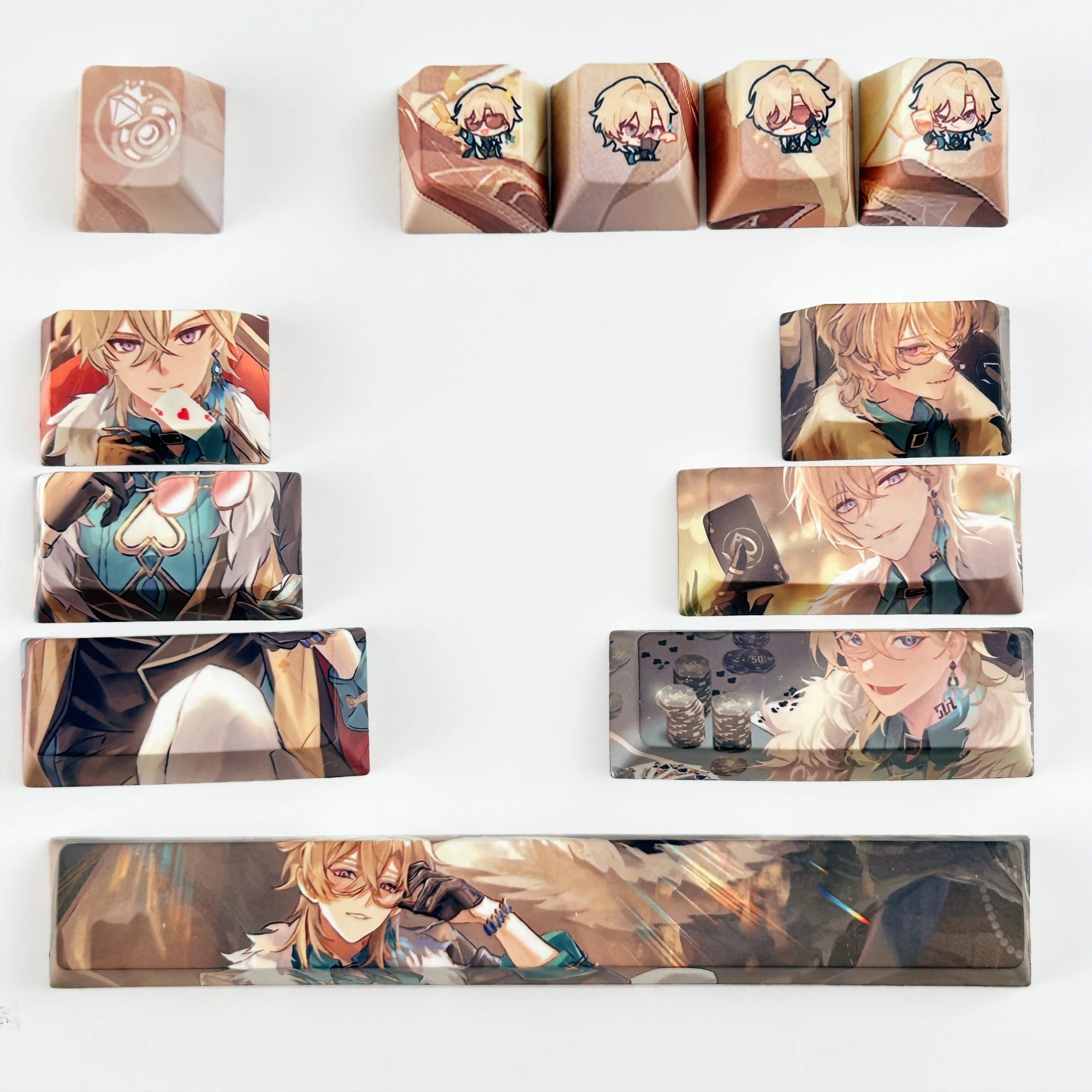 

MAIMOOO Aventurine Keycap PBT Cherry Profile 12Keys Honkai: Star Rail Creative Anime Keycaps for Mechanical Keyboard Game Gifts