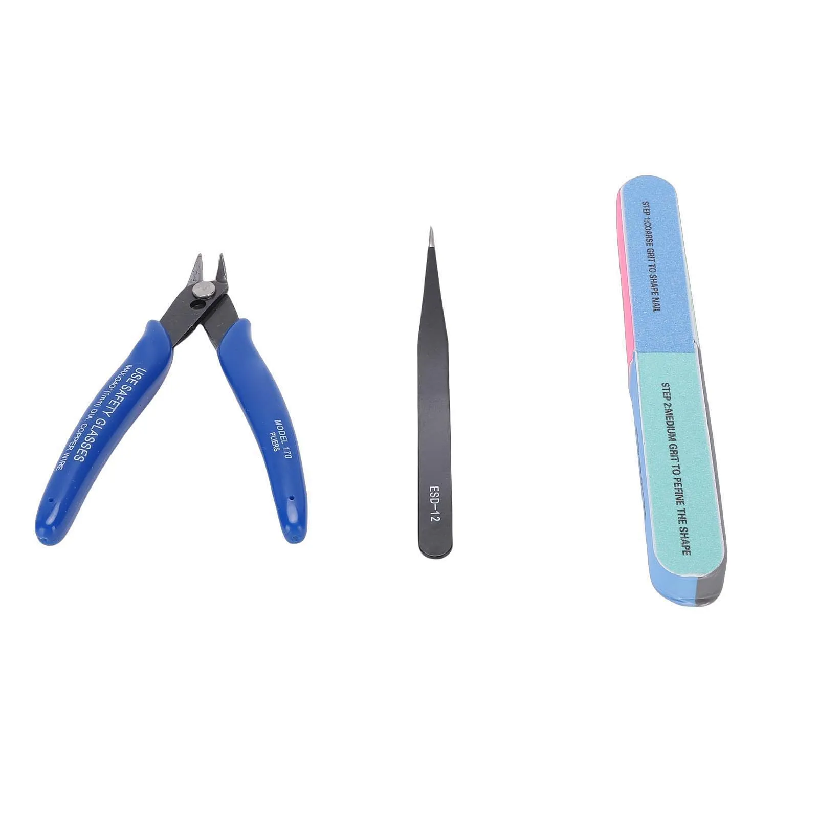 

Gunpla Tool Kit Model Kit Tools with Nippers Tweezers 7-side Sanding Stick for Building Model Building Hobby 3D Printing Acc