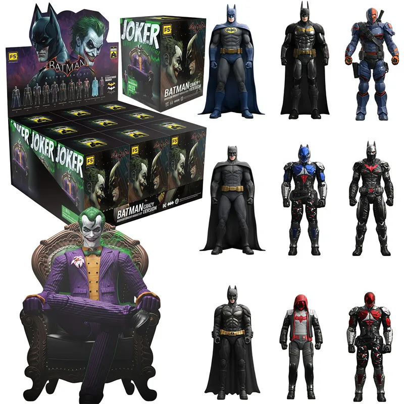 DC F5 Batman Arkham Knight Blind Box Super Hero Joker Red Hood Deathstroke Action Figure Model Assembly Toys Birthday Gifts