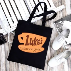 Gilmore Girls coreano Tote Bag donna Harajuku Gothic Bolsa De Tela Casual Y2k borsa divertente Cartoon Shopping Bag Lady Canvas Bag