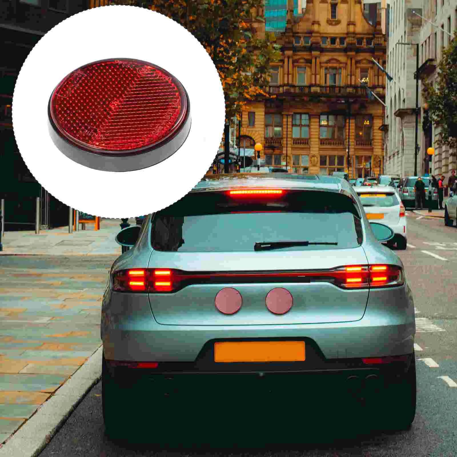 

8 Pcs Round Reflectors Highly Reflective Plastic Screws Secure Installation Waterproof for Trailers Cars RVs Driveways