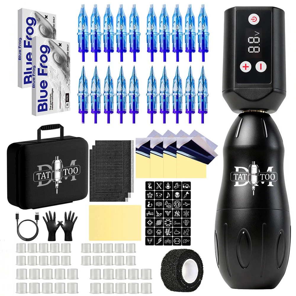 

Новый набор машинок для татуировки DM: тату-ручка и аппарат для перманентного макияжа. Комплект для татуировщиков.