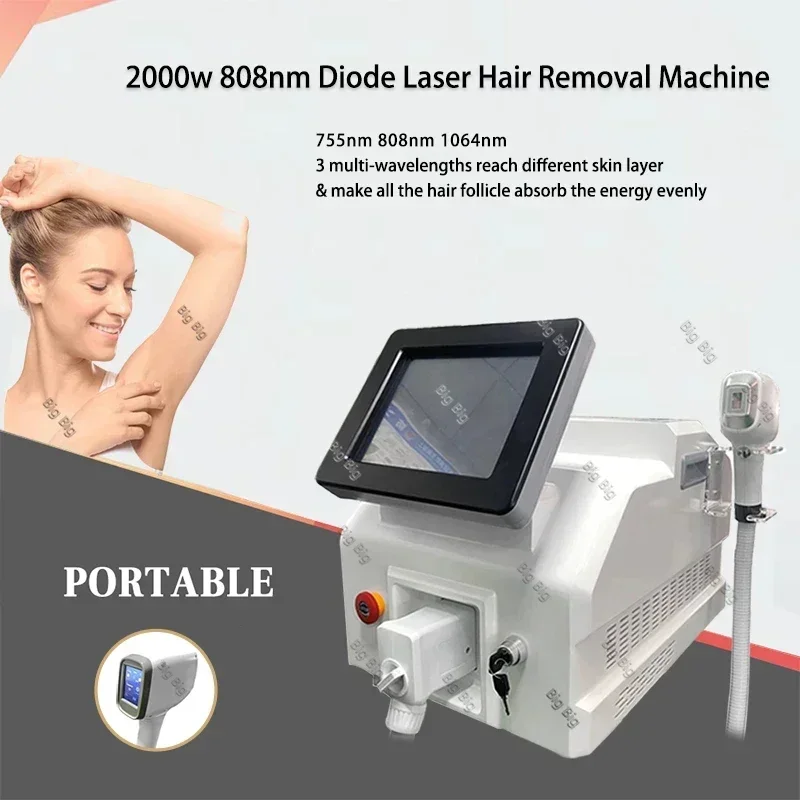 2024 novo grande potência 3000w diodo 808 remoção do cabelo 3 ondas 755 808 1064 máquina removedor de cabelo preço de fábrica