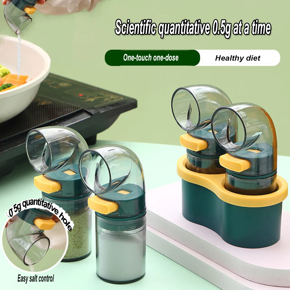 Salt or Pepper Shaker with Adjustable Pouring Hole Plastic Seasoning Controlled Volume Dispenser Suitable for Table Salt