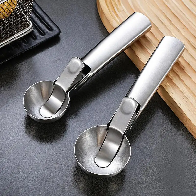 Stainless Steel Ice Cream Scoop Multi Functional Fruit Ball Spoon Kitchen Dessert Scooping Tool