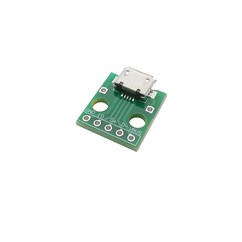 Micro USB Female Socket To PCB Board 5 Pin 2.54mm Pitch Hole Pinboard Connector Adapter Micro USB Test Converter Board