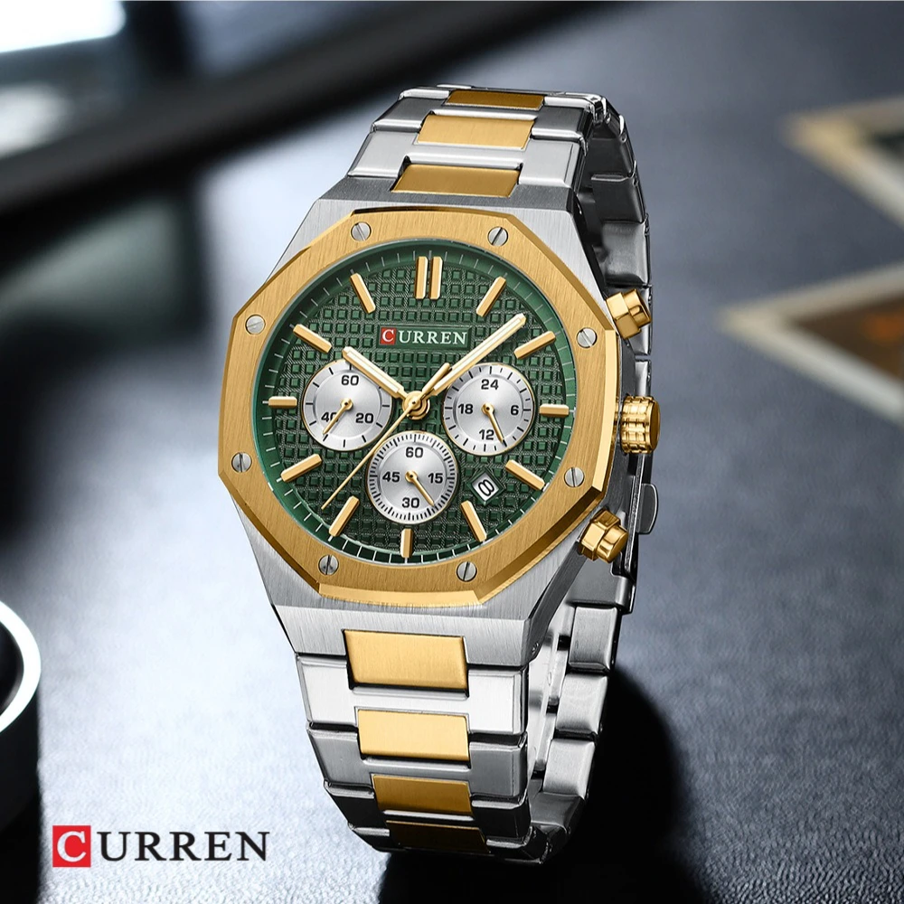

Curren 8440 Шестиконтактные кварцевые мужские часы Многофункциональный календарь-хронограф Водонепроницаемые светящиеся часы для мужчин Reloj Hombre