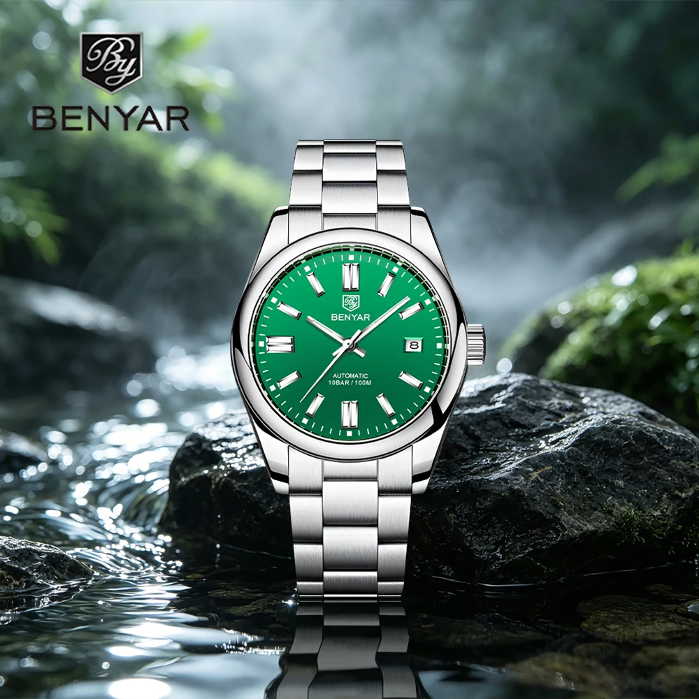 BENYAR 2026 outdoor light sports men's mechanical watch ST6 automatic watch calendar luminous waterproof watch for men's leisure