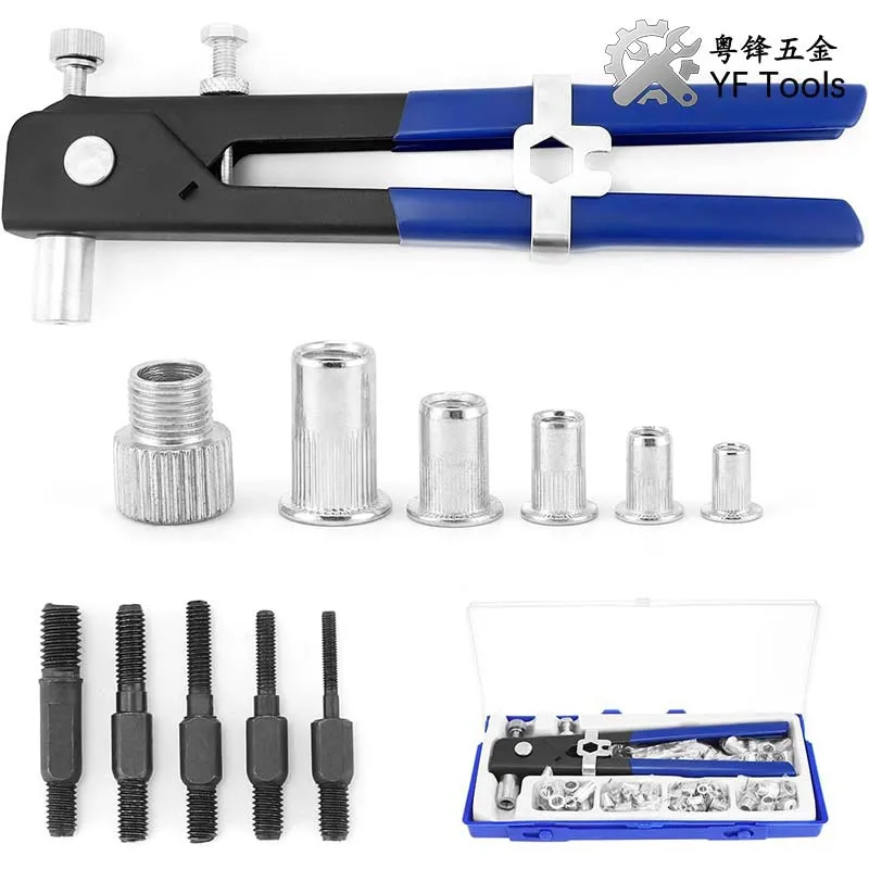 86Pcs Manual Pull Mother Gun Set 106pcs Manual Ram Gun Factory Pull Cap Gun Nut Gun Rivet rivet gun