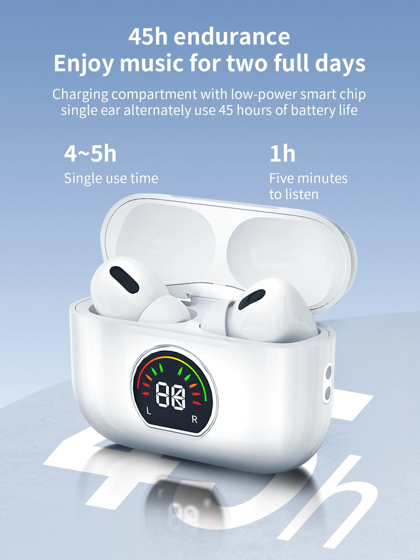 سماعات اير برو اللاسلكية TWS بلوتوث 5.3 شاشة ديجيتال HD HiFi ستيريو مع علبة شحن ميكروفون لجميع الهواتف الذكية #4