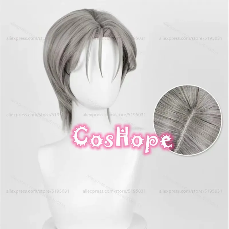 TILL 30cm 짧은 곱슬머리 두 가지 스타일 그레이 가발 애니메이션 코스프레 내열성 합성 가발 Halloweenv;2,r'6;t.