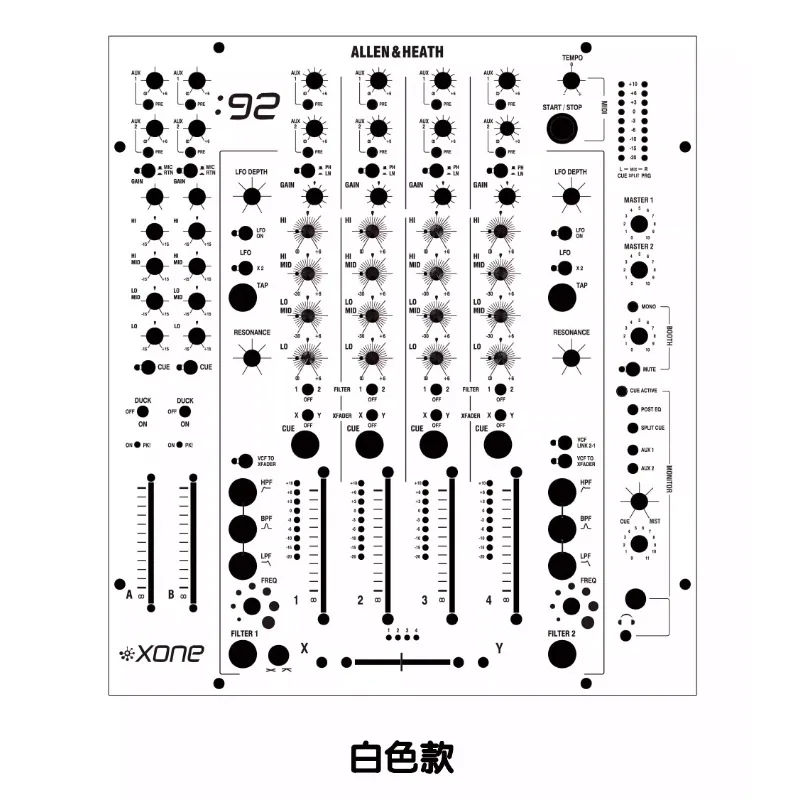 Allen & Heath Xone 92 Mixer, Panel Protector Film, Allen Hirsay XONE 92 Not An Iron Panel