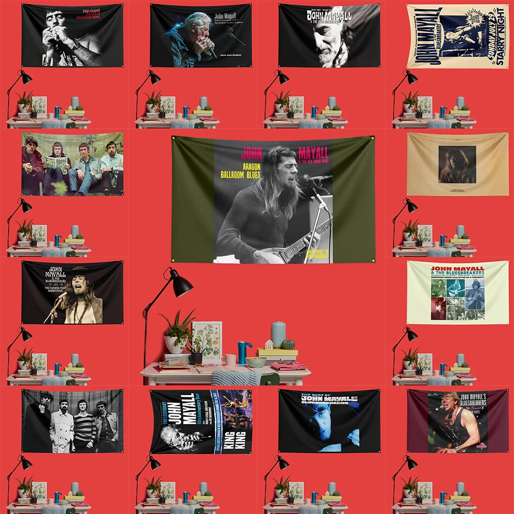 Bandera de blues de John Mayall & The Bluesbreakers, 3x5 pies, 90x150cm, banderola decorativa de poliéster, tapicería para fanáticos de la música, decoración de pared para dormitorio
