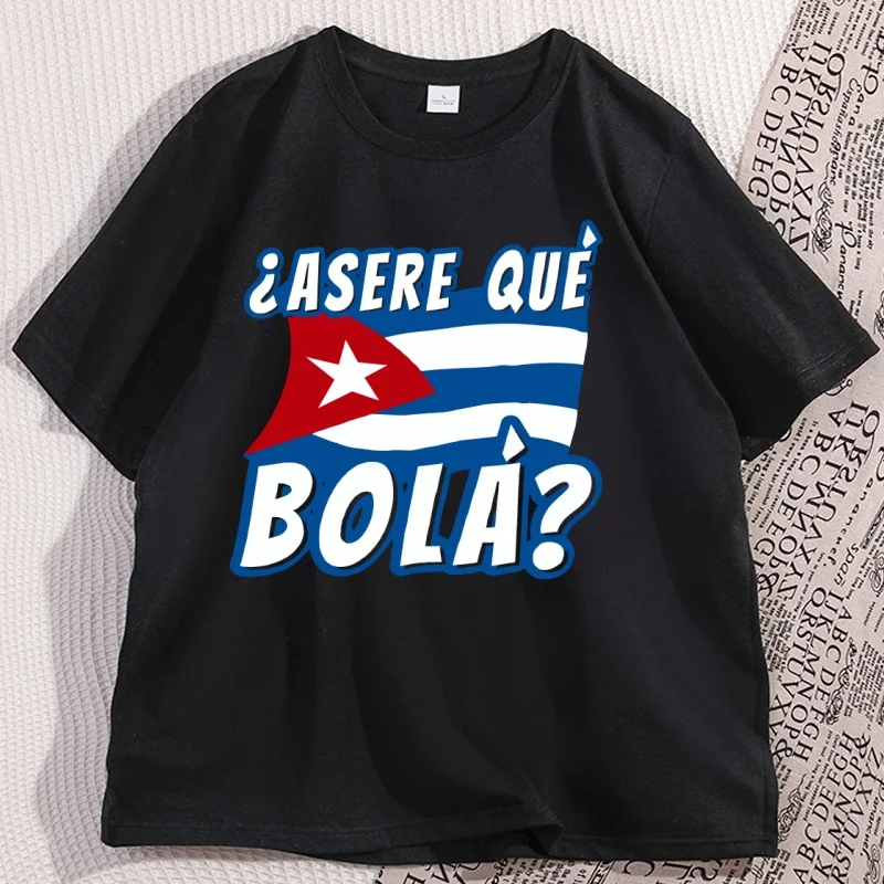 Men's Cuban Pride T Shirt Classic Menswear Short-Sleeve  Cotton T-Shirt Casual Loose Fit Cuban Flag Graphic Tee Streetwear