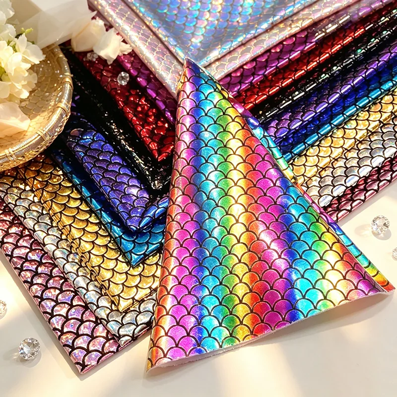 100cm*150cm Bronzing Decoration Mermaid Fabric DIY Stage Cosplay Costume Dance Shiny Stretchy Swimsuit Material