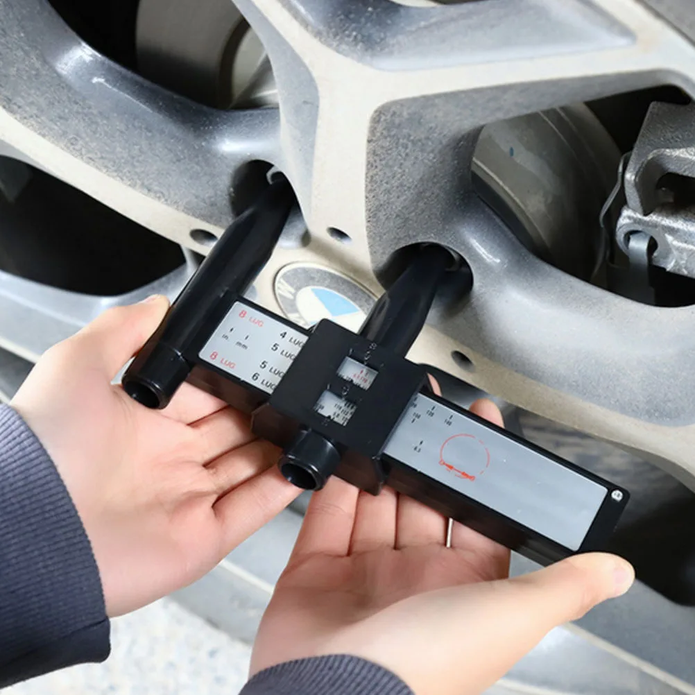 

ABS Rim Gauge Lightweight Durable Measures Car Wheel Data Inches Metrics Bolt Pattern Tool Wheel Rim Ruler Lugs Hub