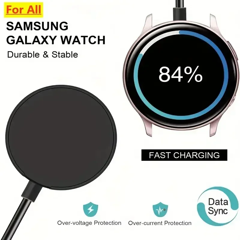 Магнитное быстрое зарядное устройство для Samsung Galaxy Watch 7 FE 5 6 Pro, быстрая зарядка через USB C для Samsung Watch 1 2 3 4, универсальная зарядка