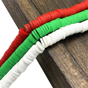 3 String 6mm Christmas Color Halloween Color Flat Round Polymer Clay Beads Chip Disk Loose Spacer Jewelry Making Bracelet DIY