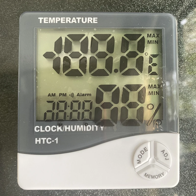 HTC-1 LCD Electronic Digital Temperature Humidity Meter Thermometer Hygrometer Indoor Outdoor Weather Station Clock