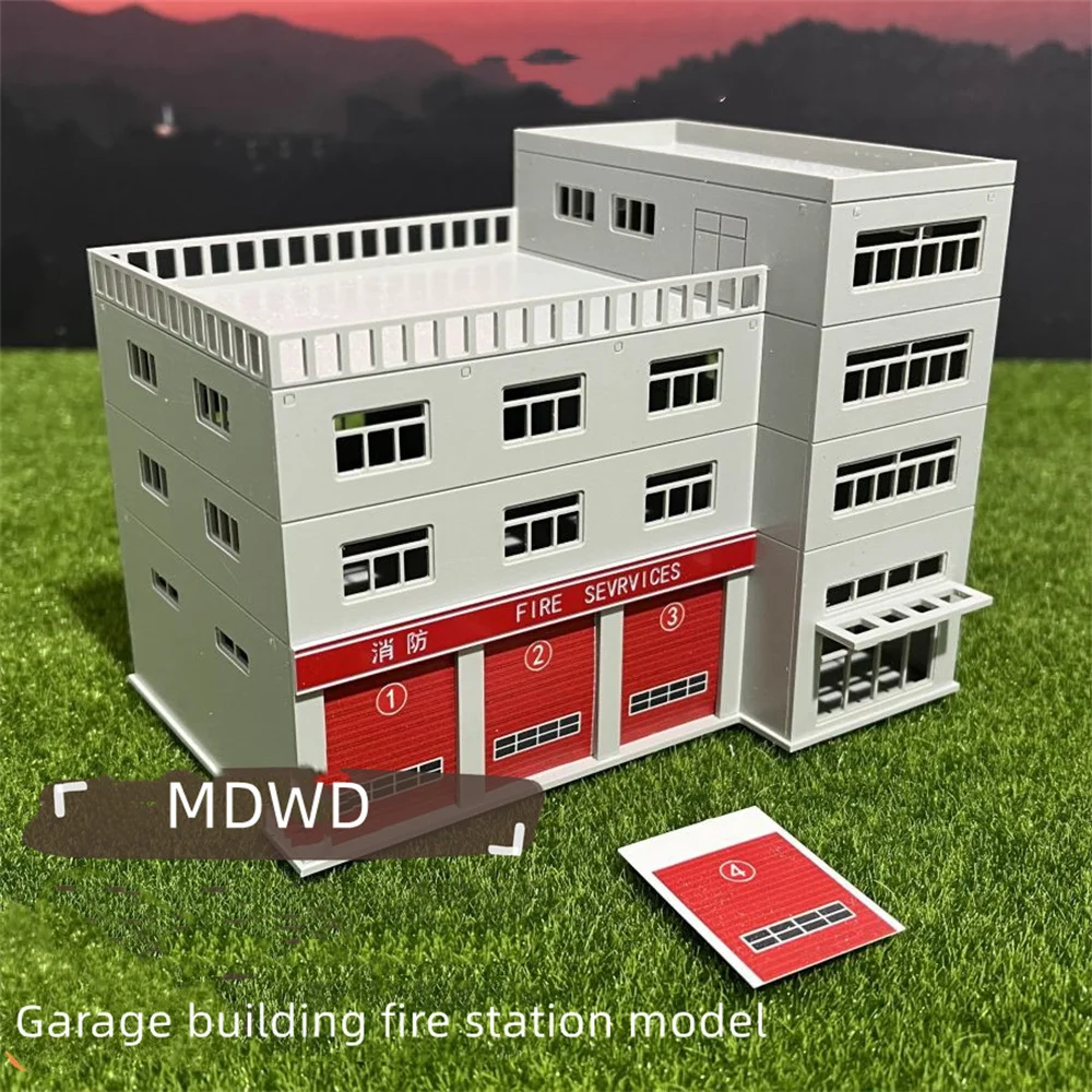 N Scale 1/150/100/87/72/64/50 Assembly Simulation Building Model Garage  Fire Station Layout Diorama