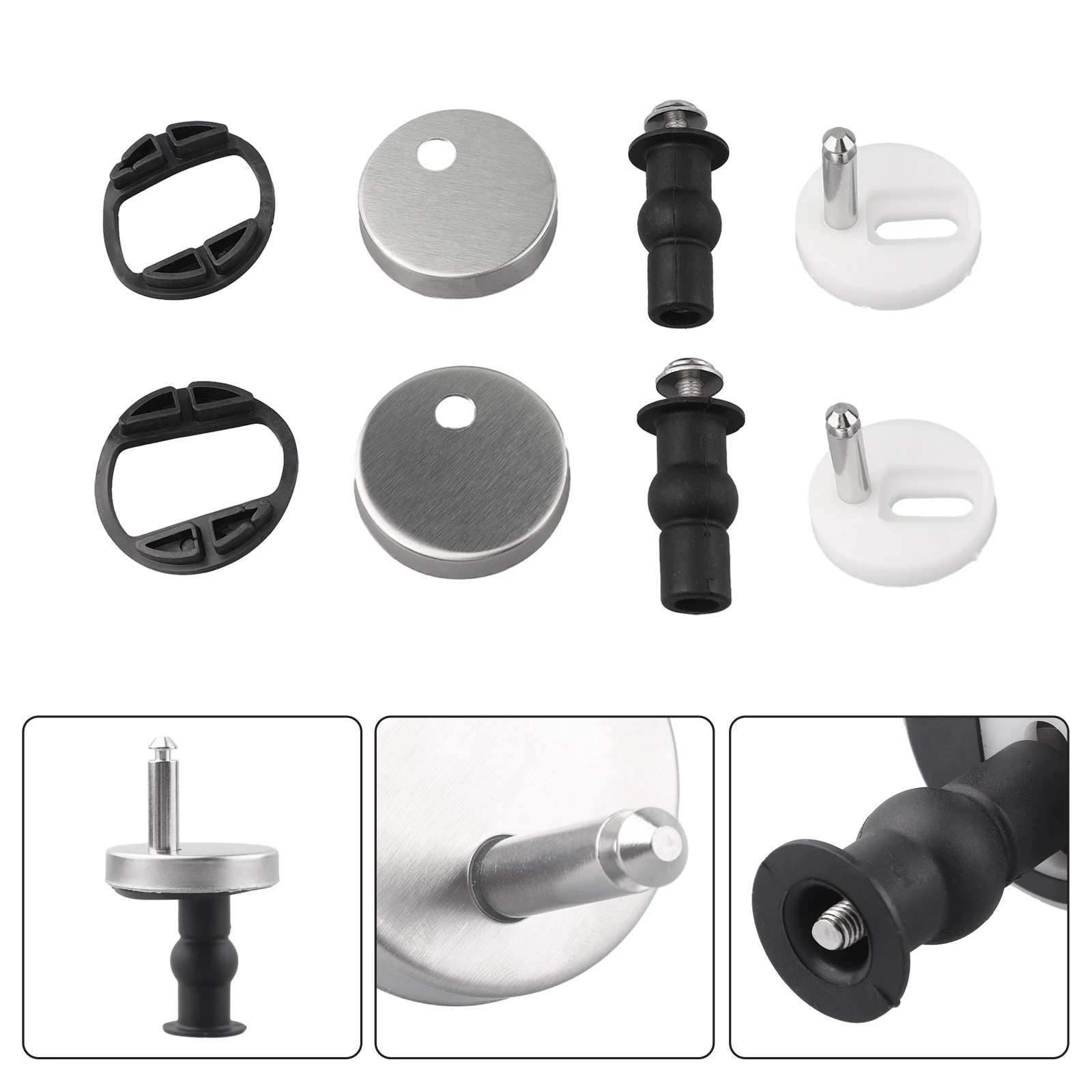 2x Toilet Seat Hinges Top Close Soft Release Quick Fitting Heavy Duty Hinge Pair Hinge Screw Toilet Accessories Hardware