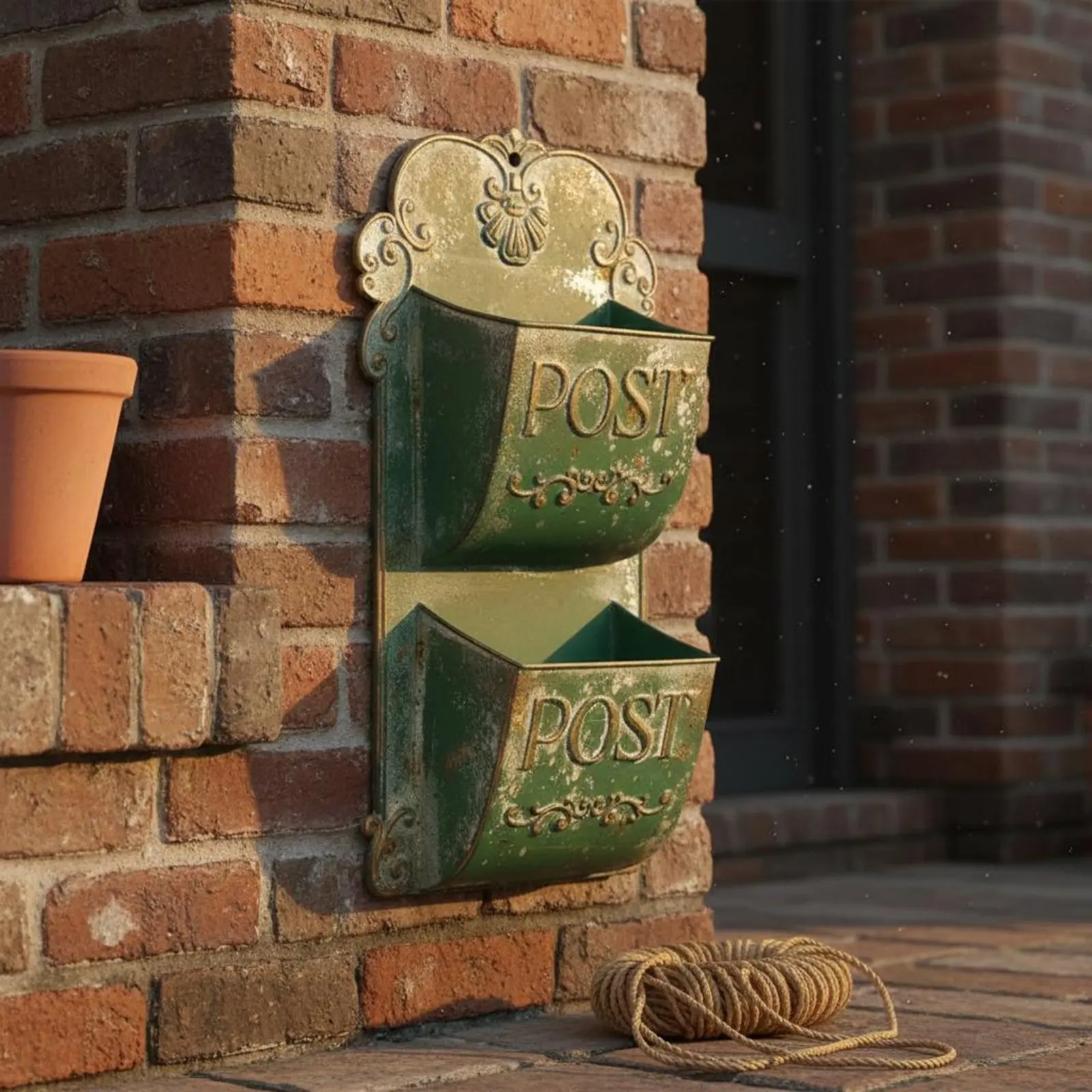 

Vintage Mailbox Wall Decor Easy Installation Retro Iron Mailbox Rustic Wall Mail Organizer Multipurpose Home Storage for Porch