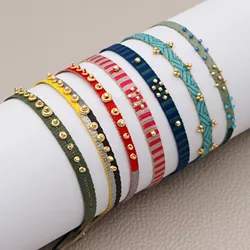 Kkwhead Colombia bracciale gioielli braccialetti in tessuto a nastro di stoffa per le donne Pulseras intrecciati a mano