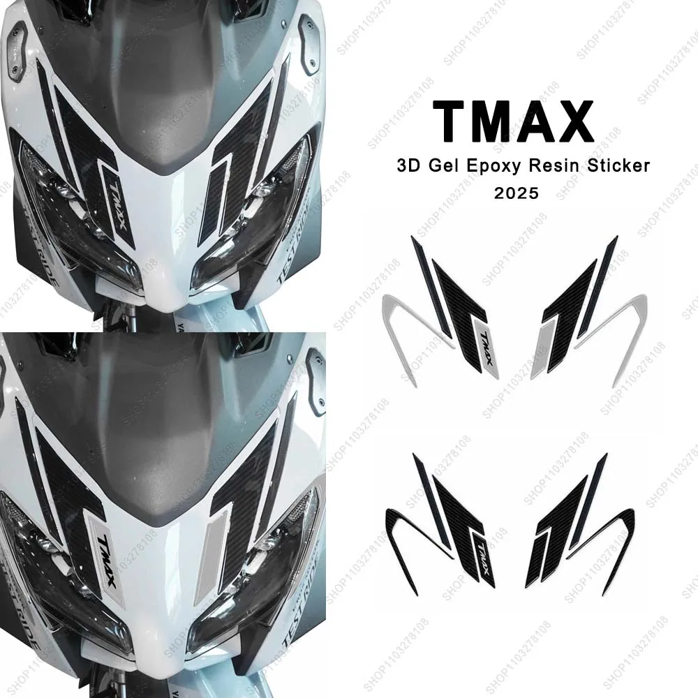 

Motorcycle Accessories Front end Protector Covers Waterproof 3D Gel Resin Stickers Kit for Yamaha Tmax T max 2025