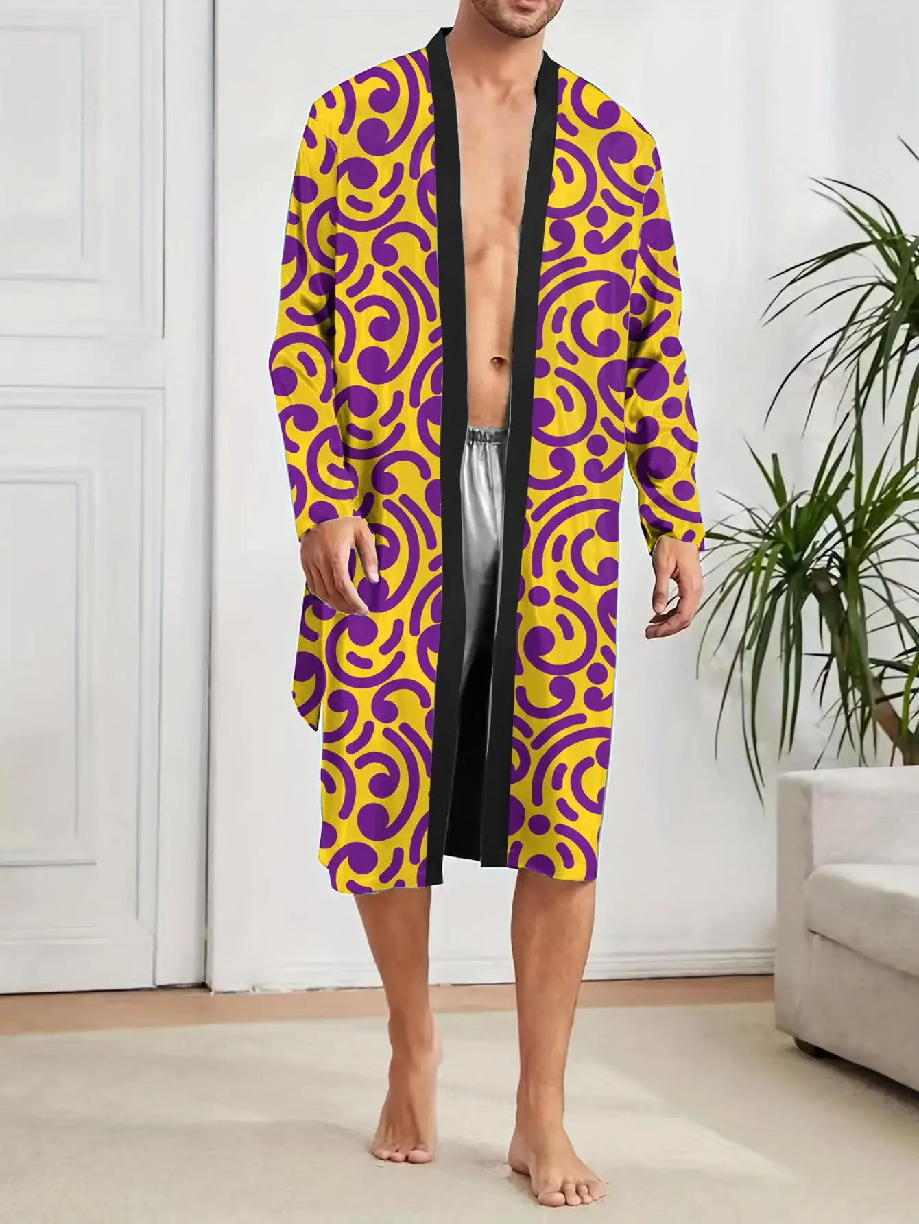 1pcs Men's Robes 2026 Spring/Summer Breathable sleepwear Sleepwear Shower robe Robe man robe 3D Printed Graphic