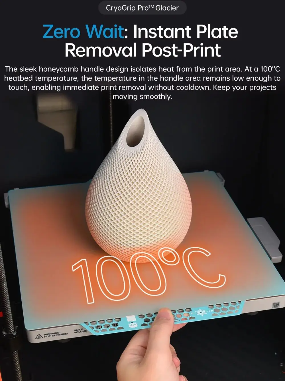 BIQU Panda Bouwplaat CryoGrip Pro Coating Geen Verstopping Verenstaal Dubbelzijdig voor BambuLab Voron Kobra Adventurer 5M 3D-printer - afbeelding 2