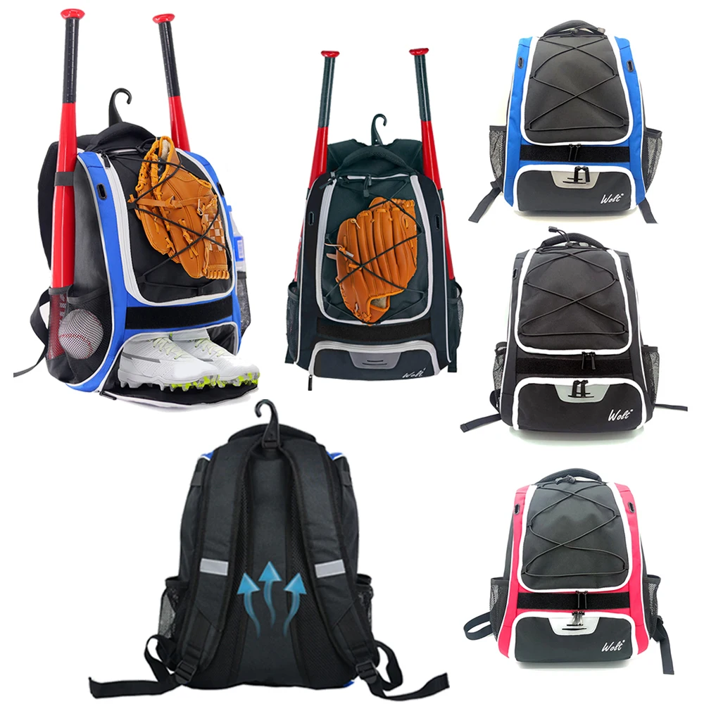 Baseball Backpack Baseball Bat Backpack with Fence Hook & Shoes Compartment Baseball Sports Bag Multi Pockets for Youth Adult