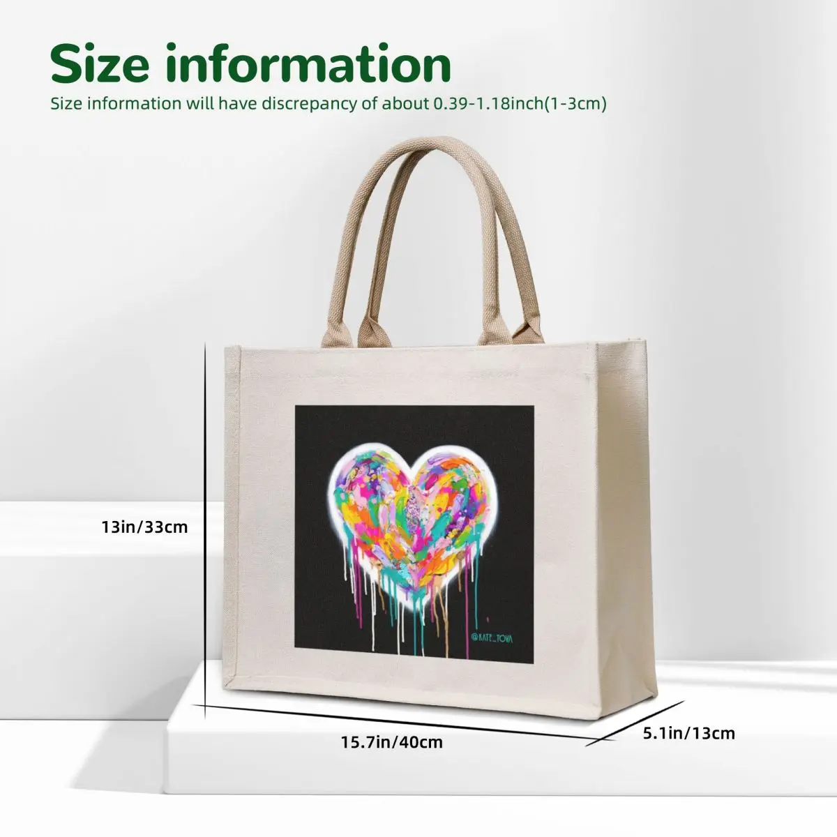 Street Heart (White on Black) Tote Bag canvas tote Gift bag tote bag woman ecological bags