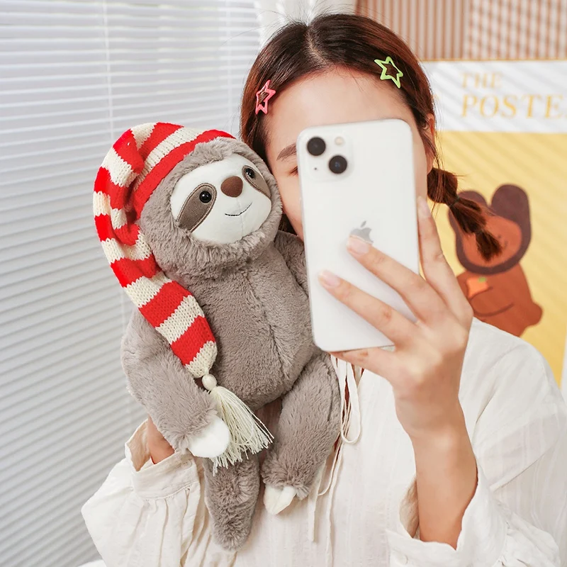 22-80cm New Sloth Plush Toys Soft Animal Stuffed Plush sloth With Hat DollsToy Birthday Xmas Gift toy