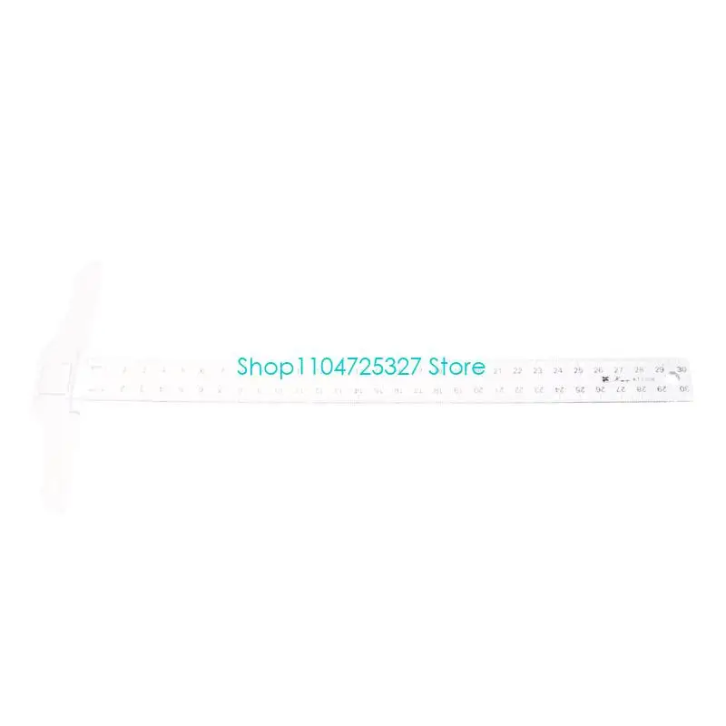 D8KF Portable 30cm/12Inch Plastic Transparent for T Ruler Metric Measuring Tool Suppl